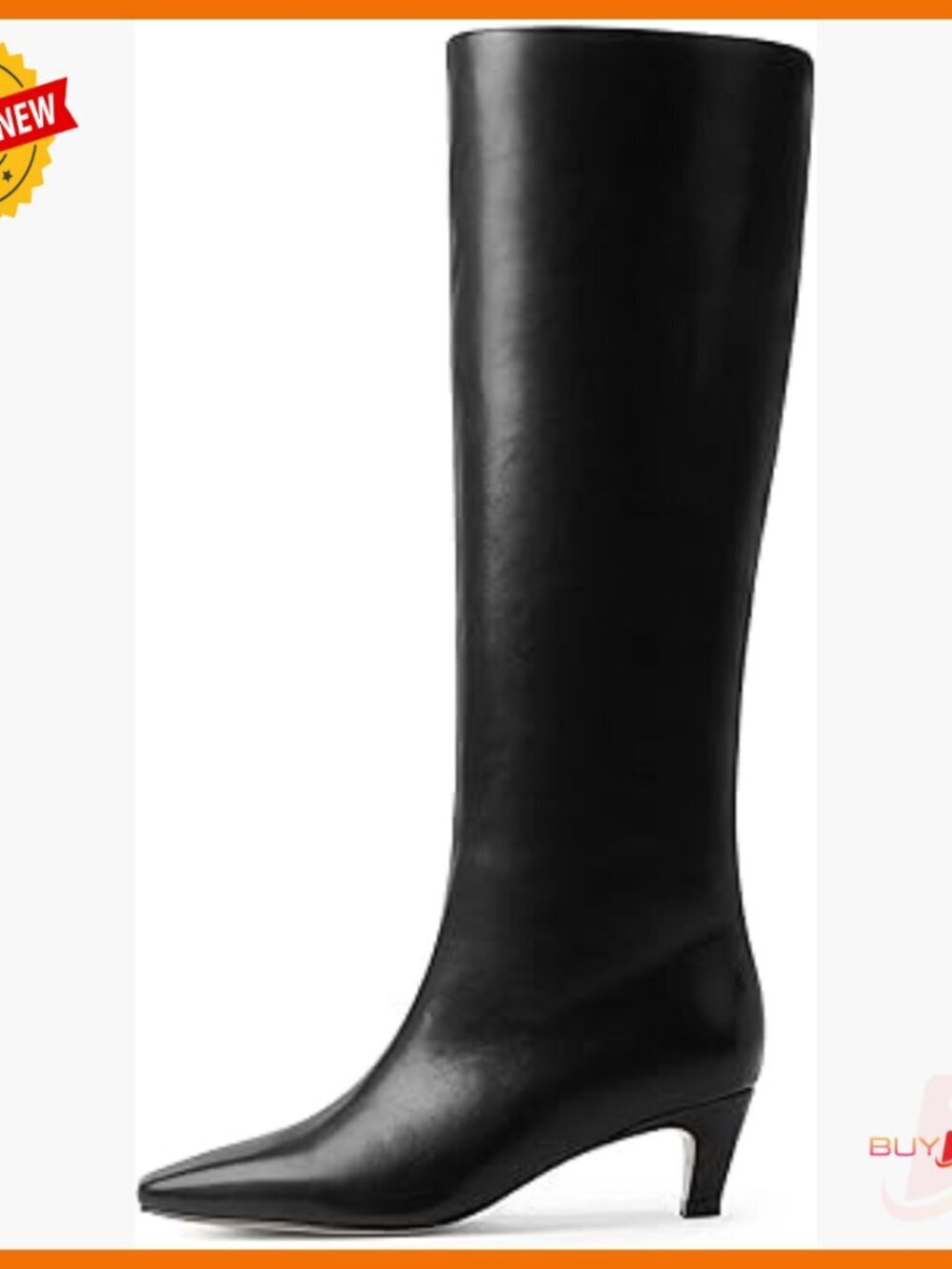 Knee High Boots Square Toe Kitten Heel Tall Boots Women's Fashion